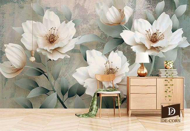 фотошпалери з білими квітами для створення неймовірного стилю вашої кімнати